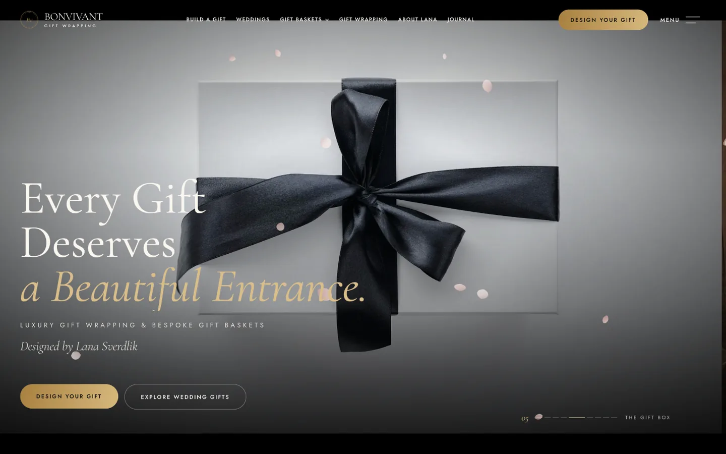 BonVivant Gift Wrapping website homepage, a Ribacoff Enterprises project