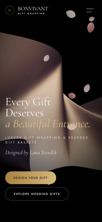 BonVivant Gift Wrapping mobile website