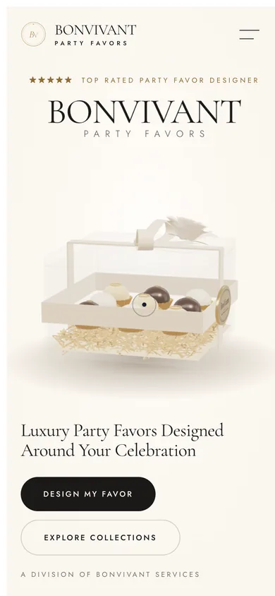 BonVivant Party Favors mobile website