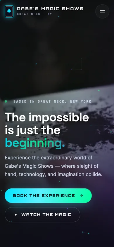 Gabe’s Magic Shows mobile website