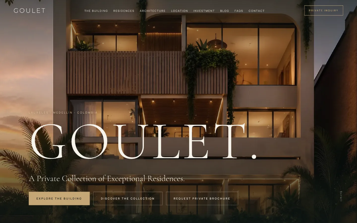 GOULET website homepage, a Ribacoff Enterprises project