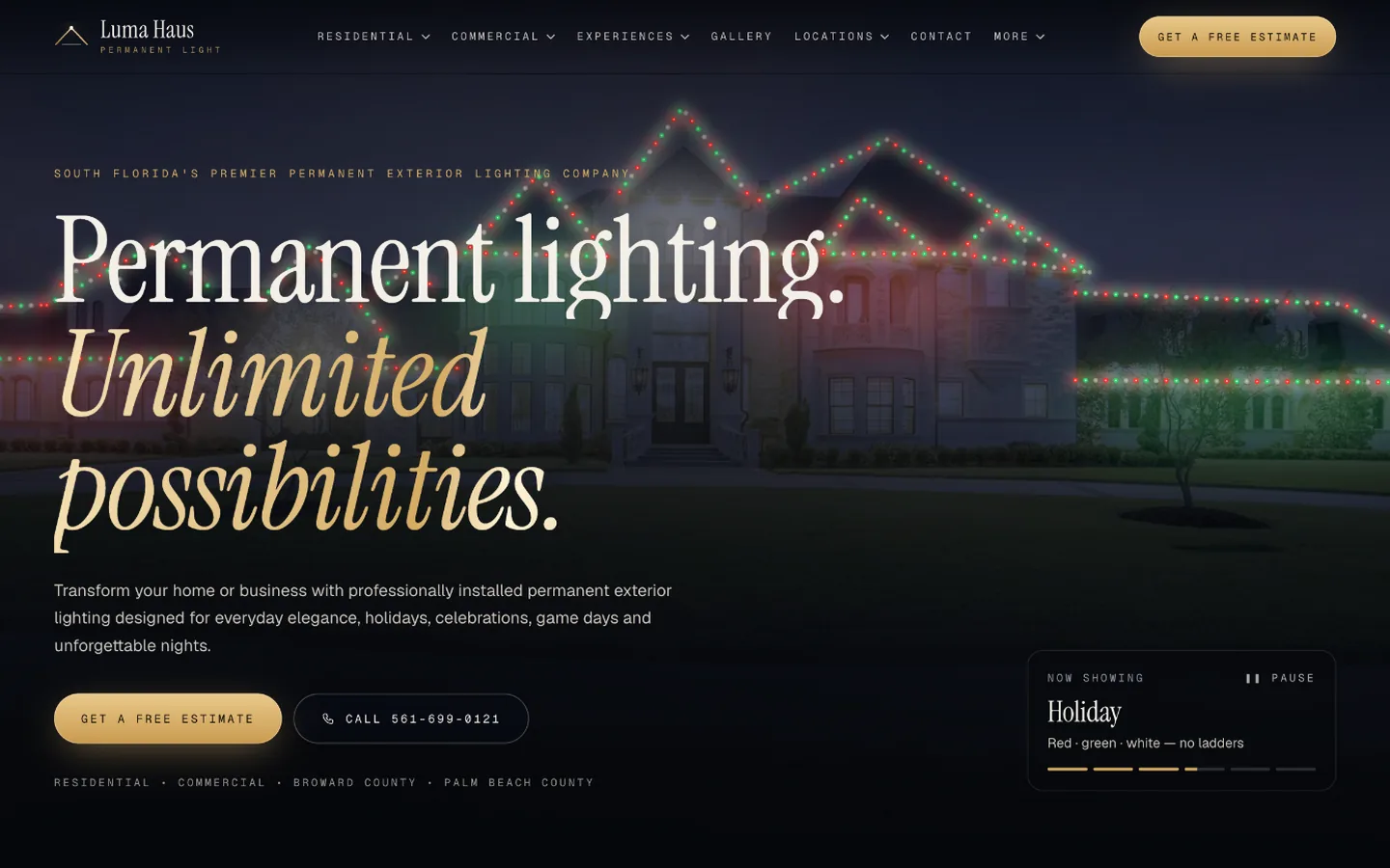 Luma Haus website homepage, a Ribacoff Enterprises project