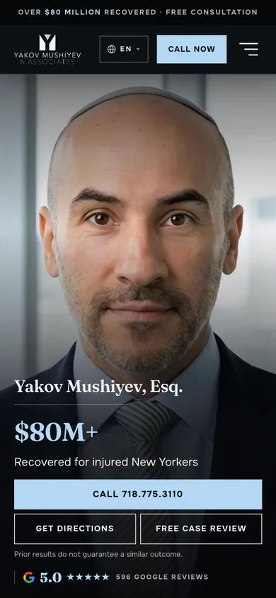 Mushiyev Law mobile website