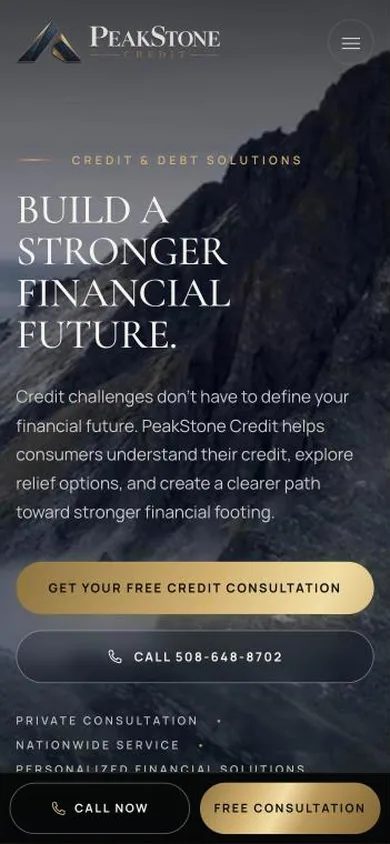 Peakstone Credit mobile website