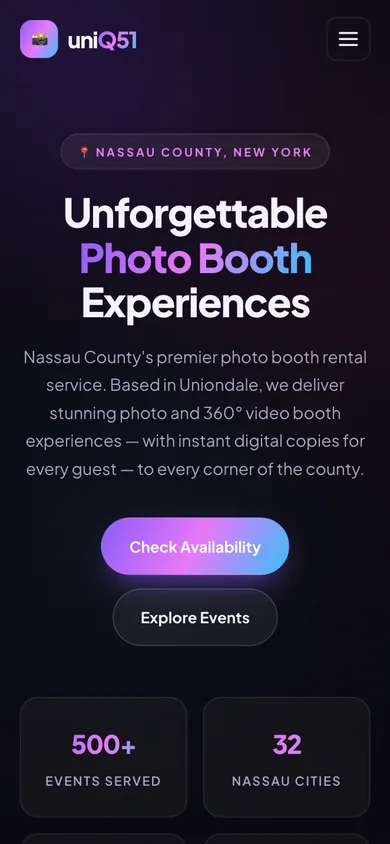 UniQ51 Photo Booth mobile website